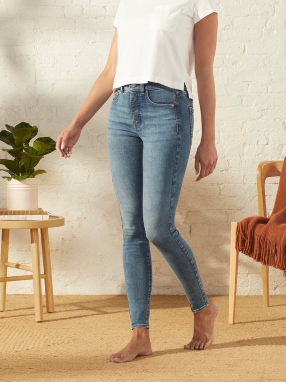NWT UpWest All Day Denim Jeggings Light Wash Pull On Skinny Jeans Small